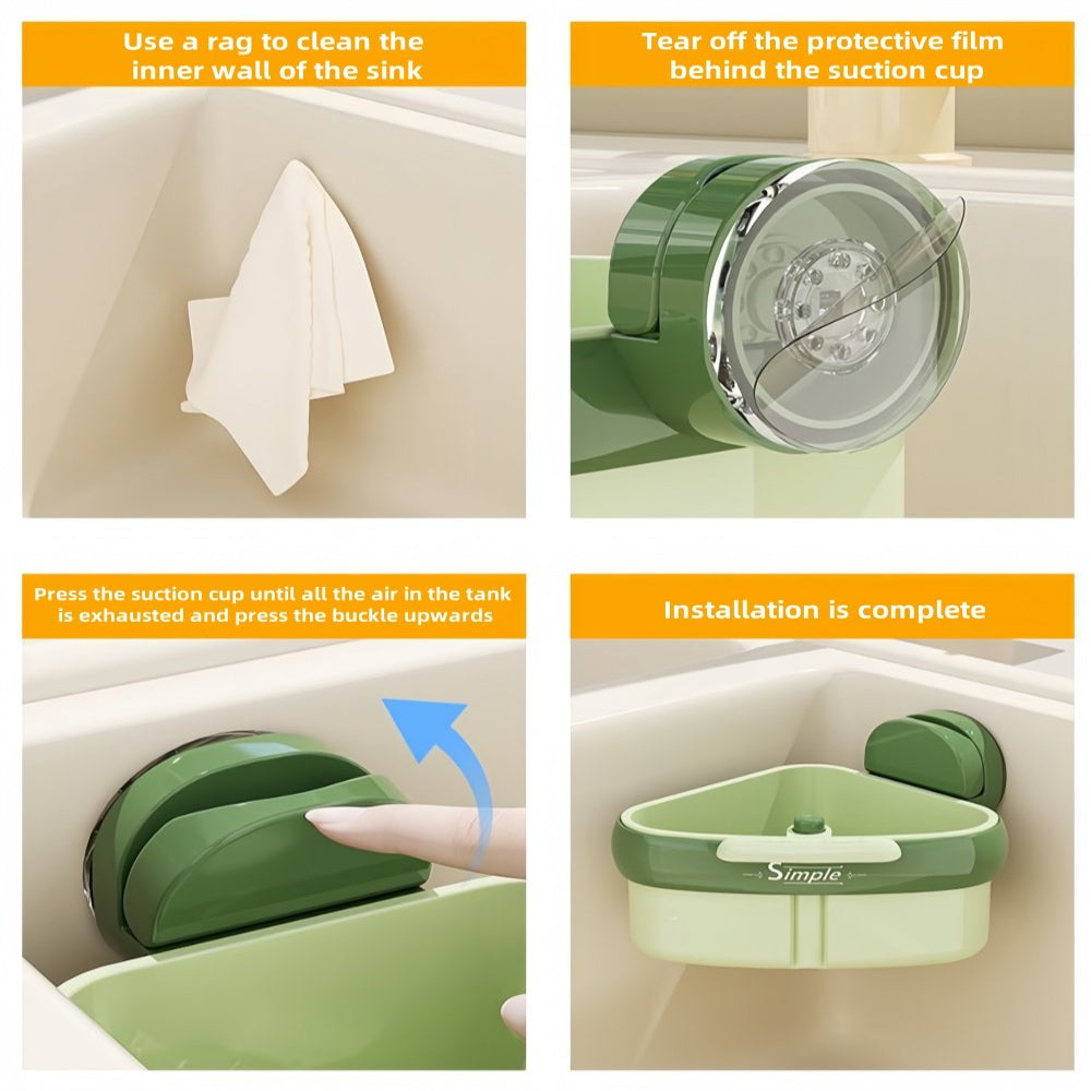 💧Suction Cup Sink Corner Rack