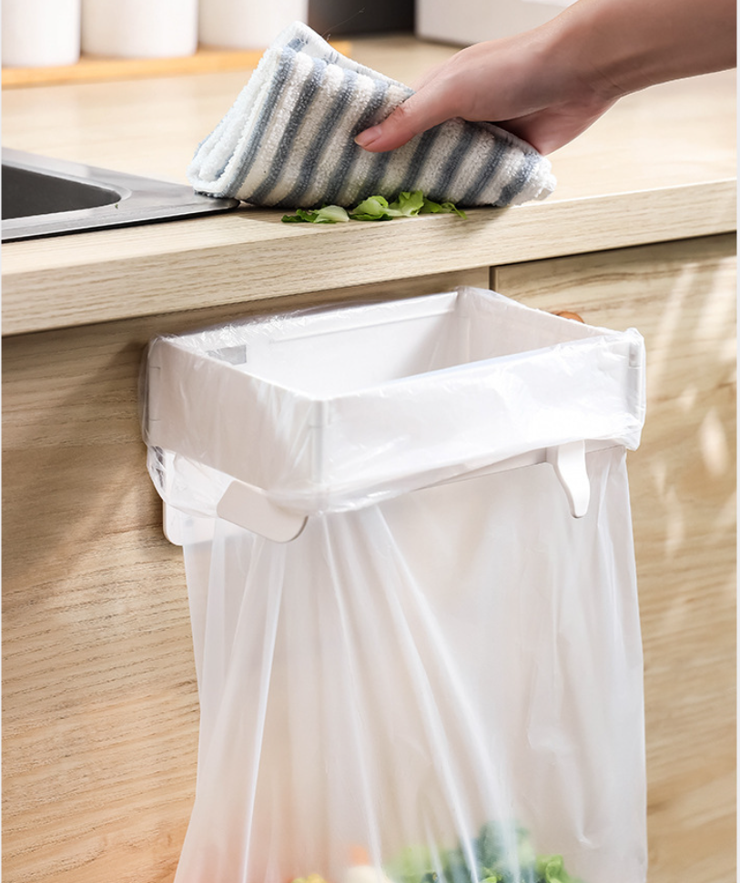Wall-Mounted Foldable Household Trash Bag Holder