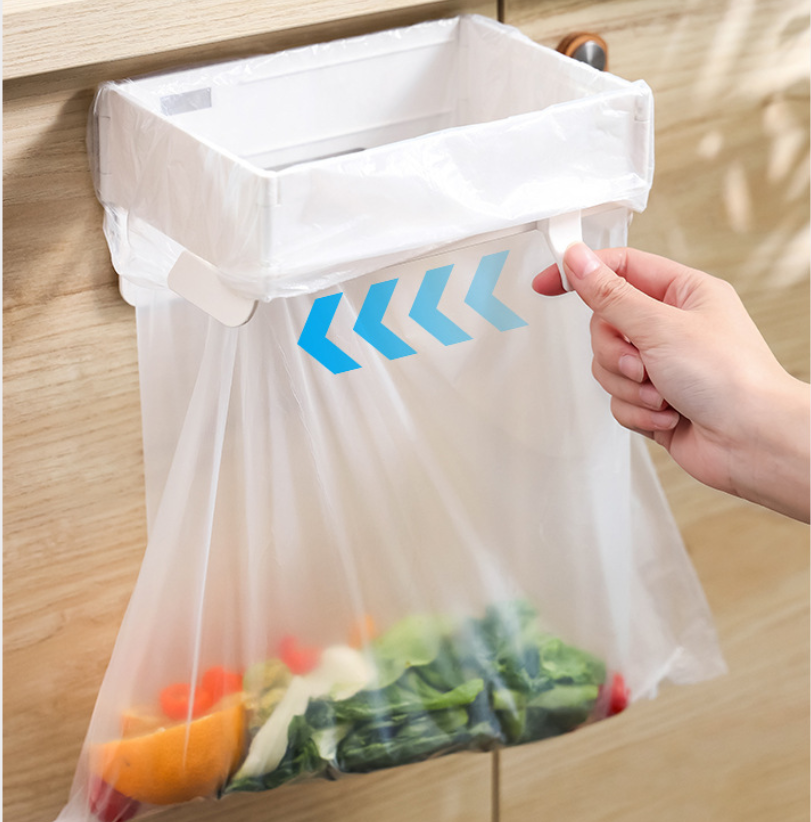 Wall-Mounted Foldable Household Trash Bag Holder