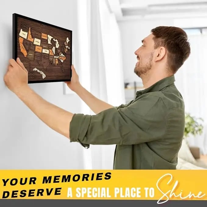 🇺🇸 Wooden USA Travel Map Puzzle🧩A Stylish Way to Track Your Journey & Memories🔥